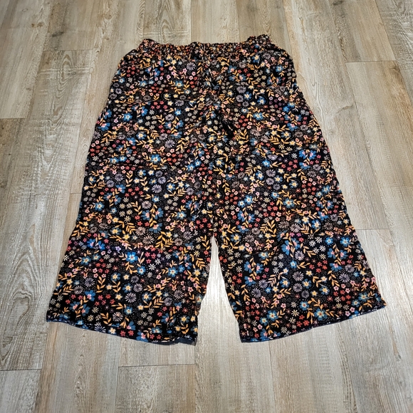 JOYSPUN Wide Leg Cotton Cropped Pants with Elastic Waist Band Women's Size XL - Picture 1 of 6